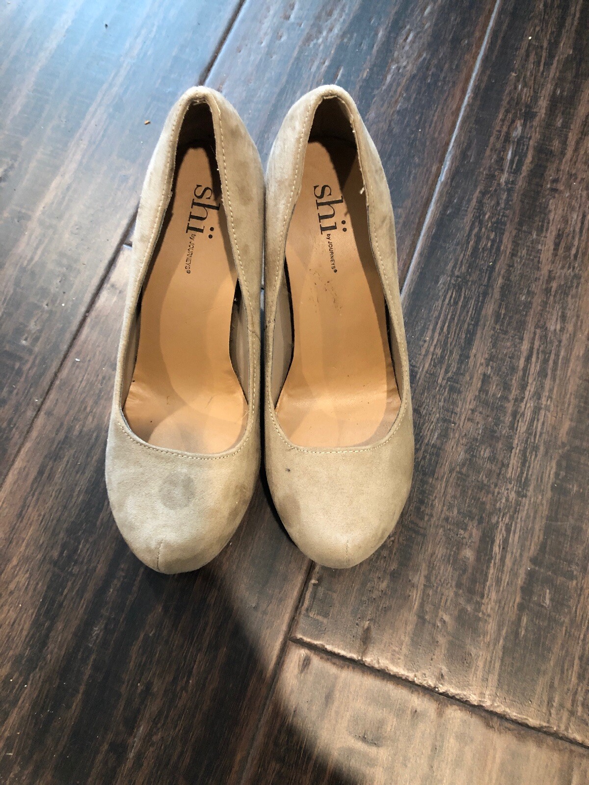 SHI wedges shoes size 7 By Journeys Taupe Color-image