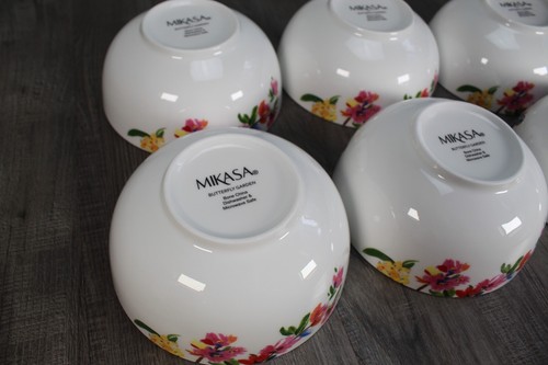 NEU 6er Set Mikasa Schmetterling Garten Blumen Bone China 6" Suppe Müslischalen Set - Bild 14 von 16