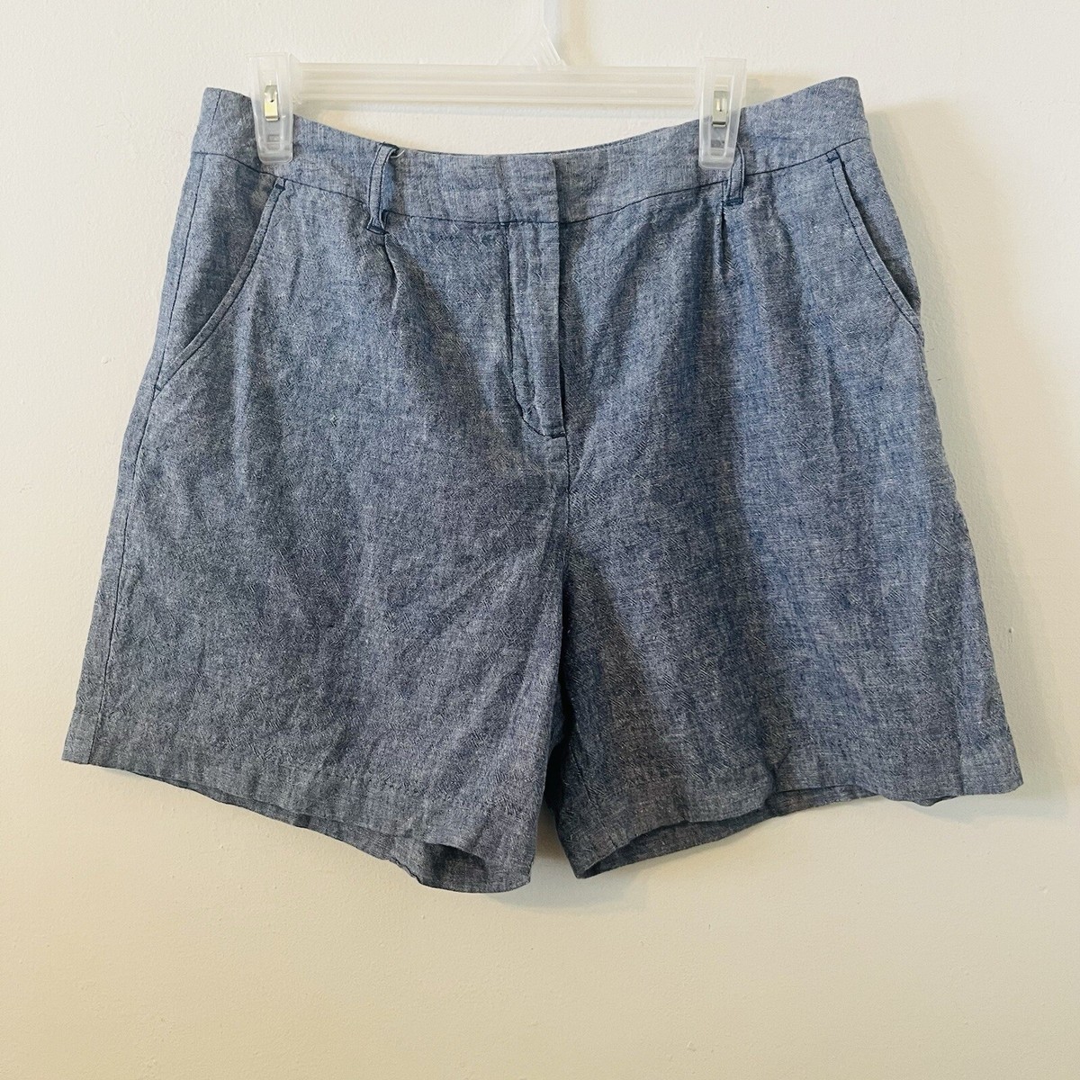 Boden Women Blue 6” Chino Shorts Size Linen Cotton Blend Pockets Summer  Comfy