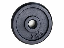 4X 2KG DISCHI GHISA PER BILANCIERE MANUBRIO  PESO 2 KG FORO 25 MM .