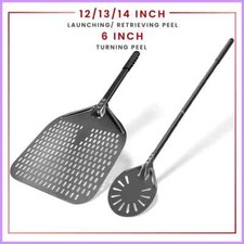 6&12 13 14  Inch Pizza Perforated Shovel Paddle Pizza Oven Turning Peel Hard ...