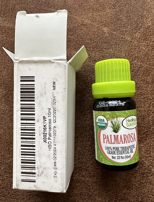 Palmarose Scented Essentials Oils candle making, diffuser oil, soap, Massage. X2