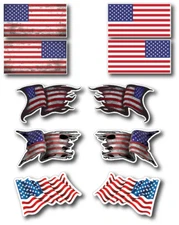 10 Pack Hard Hat American USA Flag Decal Sticker Construction Union Small Car