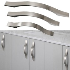 Modern Stainless Steel Kitchen Cabinet Handles Drawer Pulls Brushed Nickel Pulls