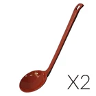 2 x Japanese Style Long Handle Melamine Plastic Soup Noodle Ramen Spoon 204mm
