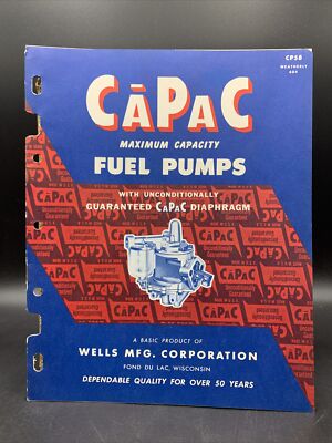 1958 CAPAC Fuel Pumps Dealer Catalog & Specs-Wells Mfg-Fon Du Lac Wisconsin