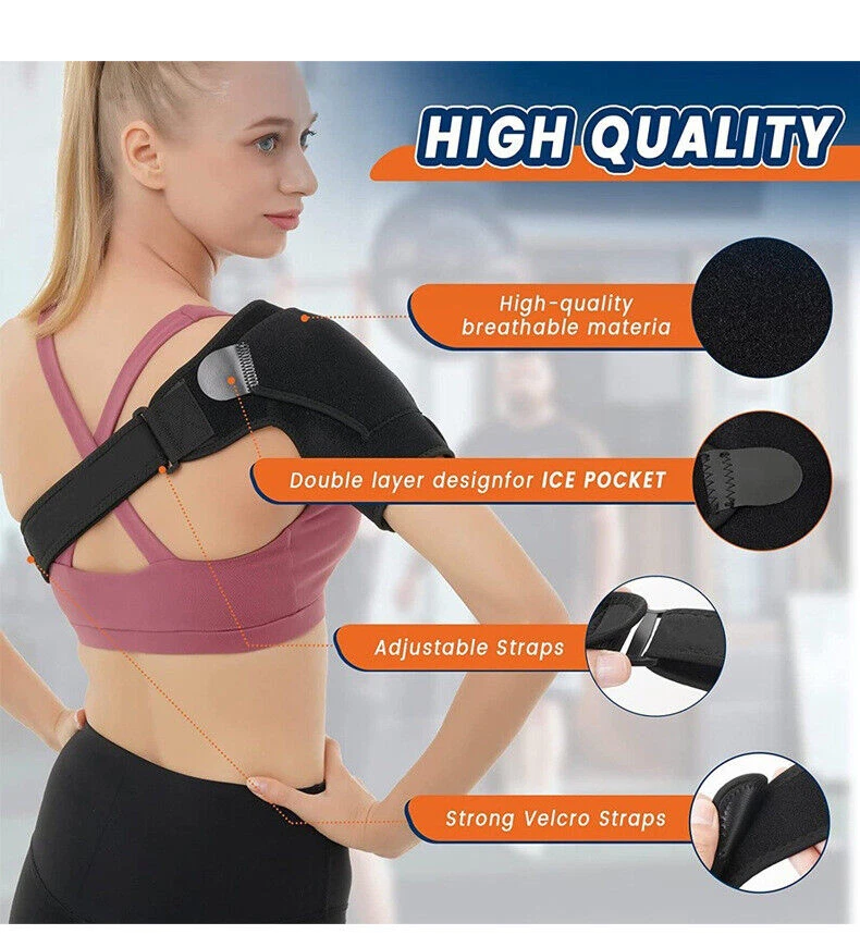 Shoulder Brace Support Compression Sleeve Torn Rotator Cuff AC Joint Pain Relief - Image 3 of 4