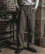 Bronson 1920s Vintage Pinstripes Men Gentlemen Suit Pants Working Class Trousers