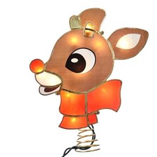 7" Rudolph The Red Nose Reindeer Lighted Capiz Treetop