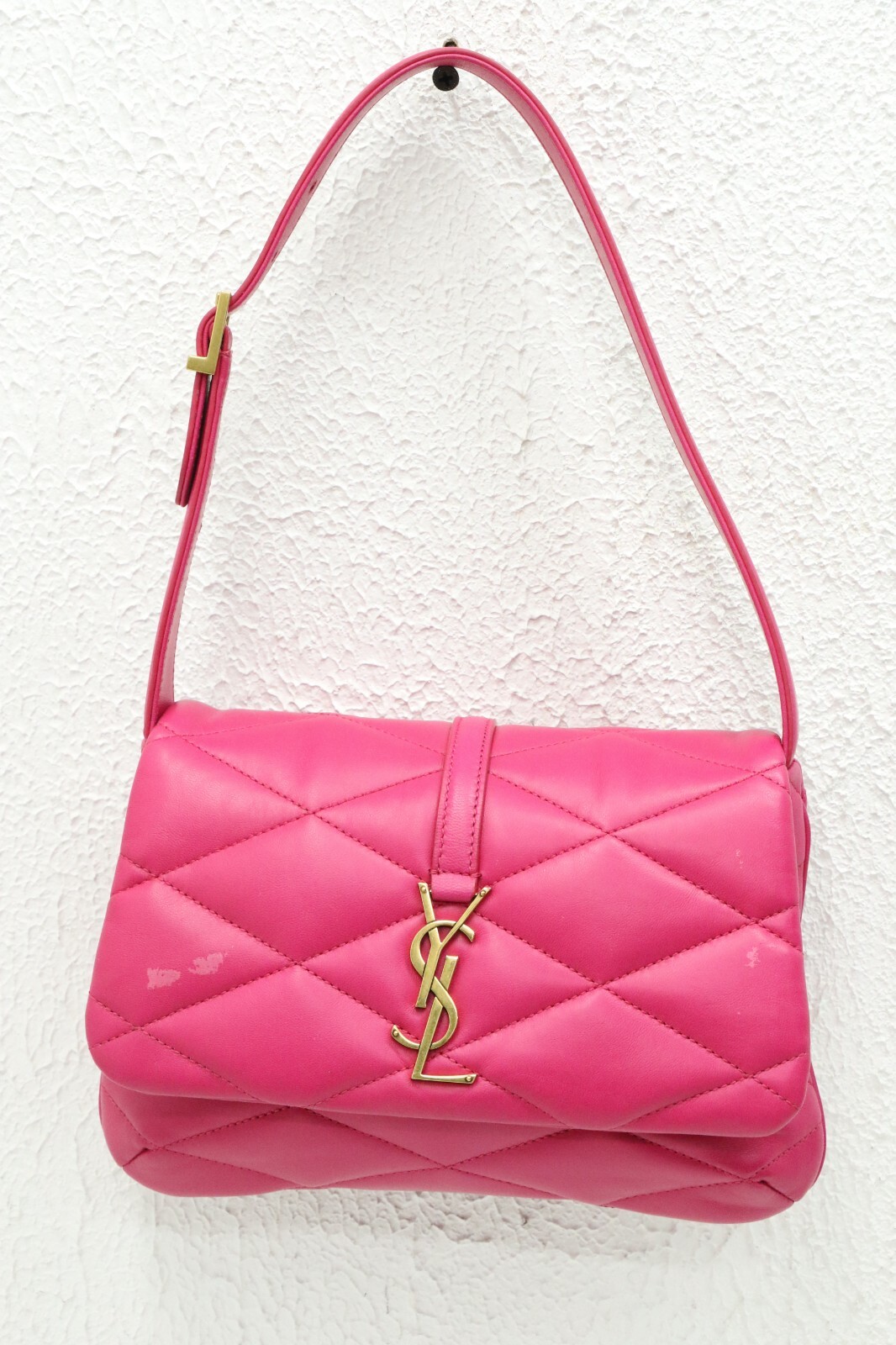 Borsa a tracolla Saint Laurent Le 57 in pelle trapuntata Rosa