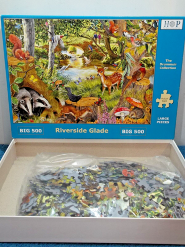 RIVERSIDE GLADE - 500 LARGE PIECE JIGSAW PUZZLE - HOP, BIG 500 - 100% COMPLETE - Picture 1 of 4