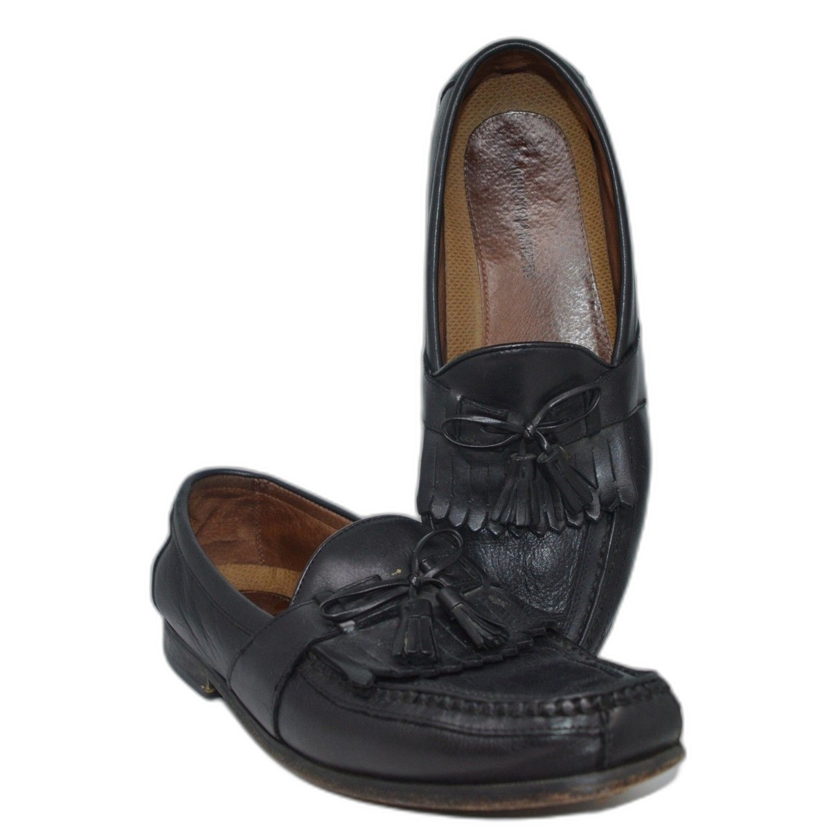 Johnston & Murphy Aragon II tassel black leather loafer 13W 