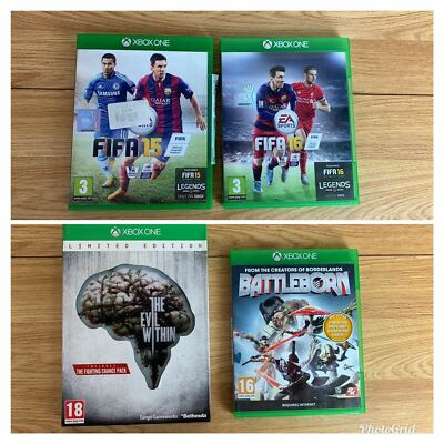 Xbox One Game Bundle FIFA 15 16 The Evil Within Battleborn Lot Complete