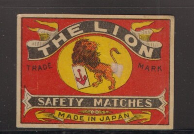 MATCHBOX ETIKETTEN JAPAN - Der Löwe, glänzende Oberfläche - **