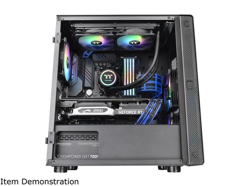 Thermaltake S100 Tempered Glass Black Edition Micro-ATX Mini-Tower Computer Case - Bild 8 von 12