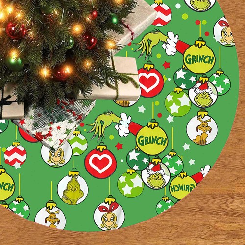 NEW G-rinch Christmas Tree Skirt Decorative Apron Carpet Floor Mat Decor Gift AU - Picture 25 of 49