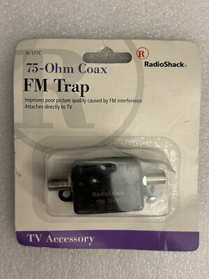 Radio Shack 75-Ohm Coax FM Trap Adapter. 150-0577, 15-577C. Brand New!