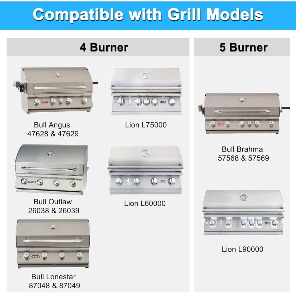 烤架替换零件适用于公牛 57568 57569 烧烤烧烤炉、火焰篡改器、燃烧器 — 第 3/3 张图片