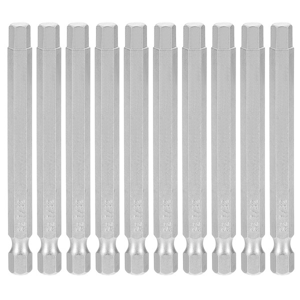 "10 StüCk 7/32\" Sae Sechskant-Bohrerbits 75 Mm LäNge Magnetische Bits Grau"-image