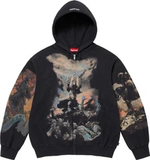Supreme | Frazetta Zip Up Hooded Sweatshirt Small FW24SW75 Black NIB NEW GRAIL ✨