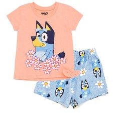 Bluey Toddler Girls T-Shirt and French Terry Shorts Outfit Set Pink /