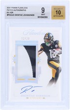 Diontae Johnson Steelers Signed 2021 Panini Flawless PA-DJO #12/20 BGS 9/10 Card
