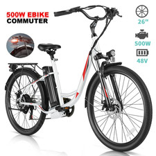Adult 500W 7Speed City Electric Bike 26'' Fat Tire Ebike/City Mountain Bicycle