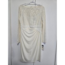 NWT Chaps Ivory Lace Sheath Dress Size 12 Wedding Bridal Guest