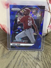 2025 Panini Prizm James Wood Blue Cracked Ice Prizm #38