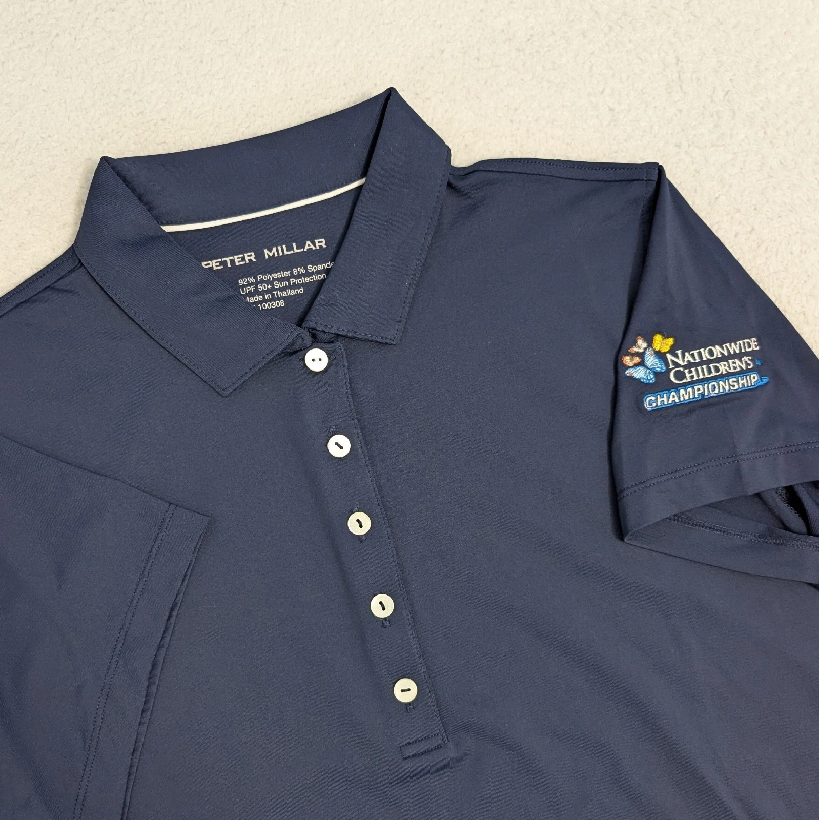 Peter Millar Golf Women's L Blue Performance Polo Nationwide Children's Champion