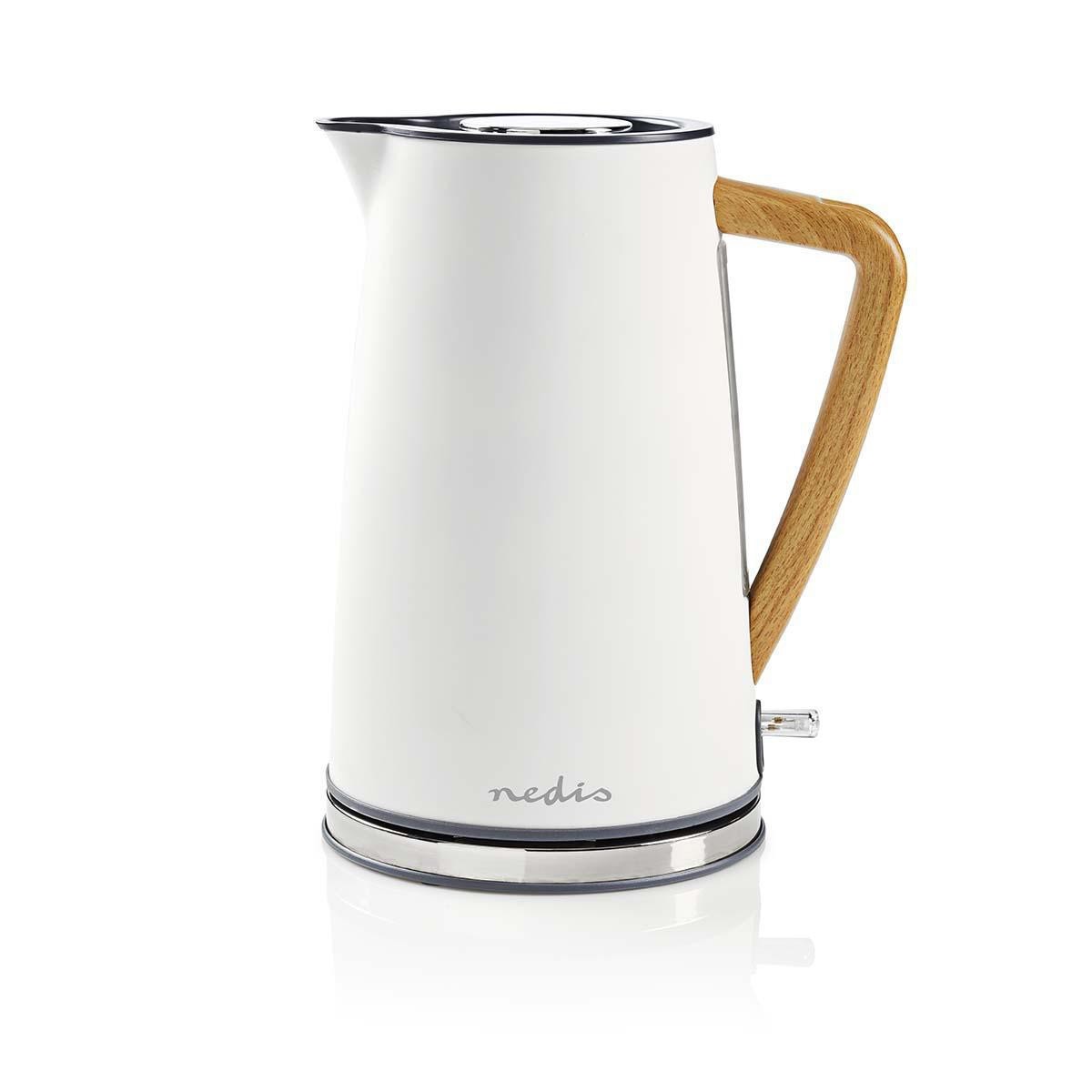 Bouilloire sans fil Nedis 1.7L acier blanc et bouilloire 2200W