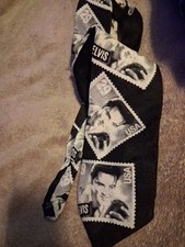 Elvis Presley Stamp Tie Postmark Originals By Belle Made In The Usa 100% Silk