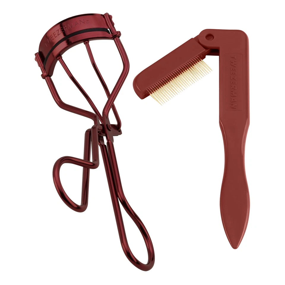 Juego de regalo de pestañas rosa vintage Tweezerman - rizador y pinza de pestañas, todas las formas de ojos Foto 2 de 4