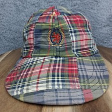 Vintage Tommy Hilfiger Hat Cap Stretch Quilted Plaid Patchwork Made In USA Mens