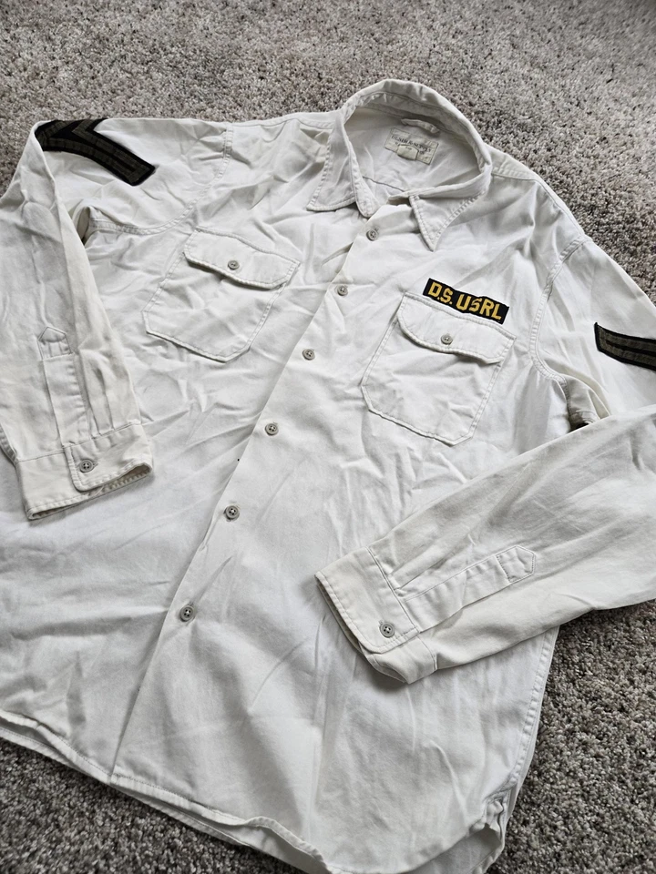 Camisa Denim & Supply Ralph Lauren Para Hombres 2XL Militar Sarga Parches Abotonados Nueva con Etiquetas* Foto 2 de 4