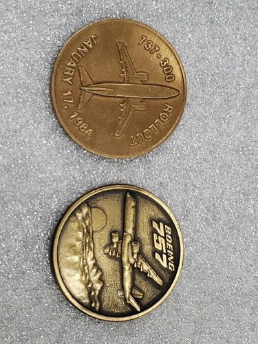 Boeing 757 y 737-300 monedas desplegables moneda desafío bronce - Imagen 1 de 7