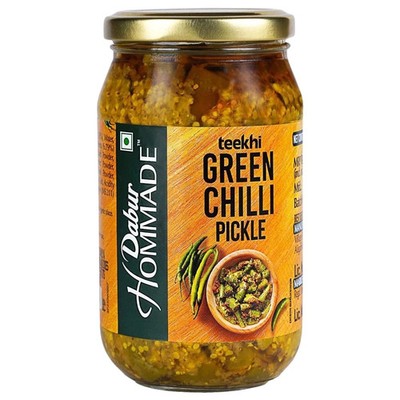 Dabur Hommade Green Chilli Pickle , 400 Gm