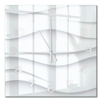 Glas-Wanduhr Aus GehäRtetem Glas Wanduhr Wellenabstraktion WeißE Zeiger 60X60 Cm