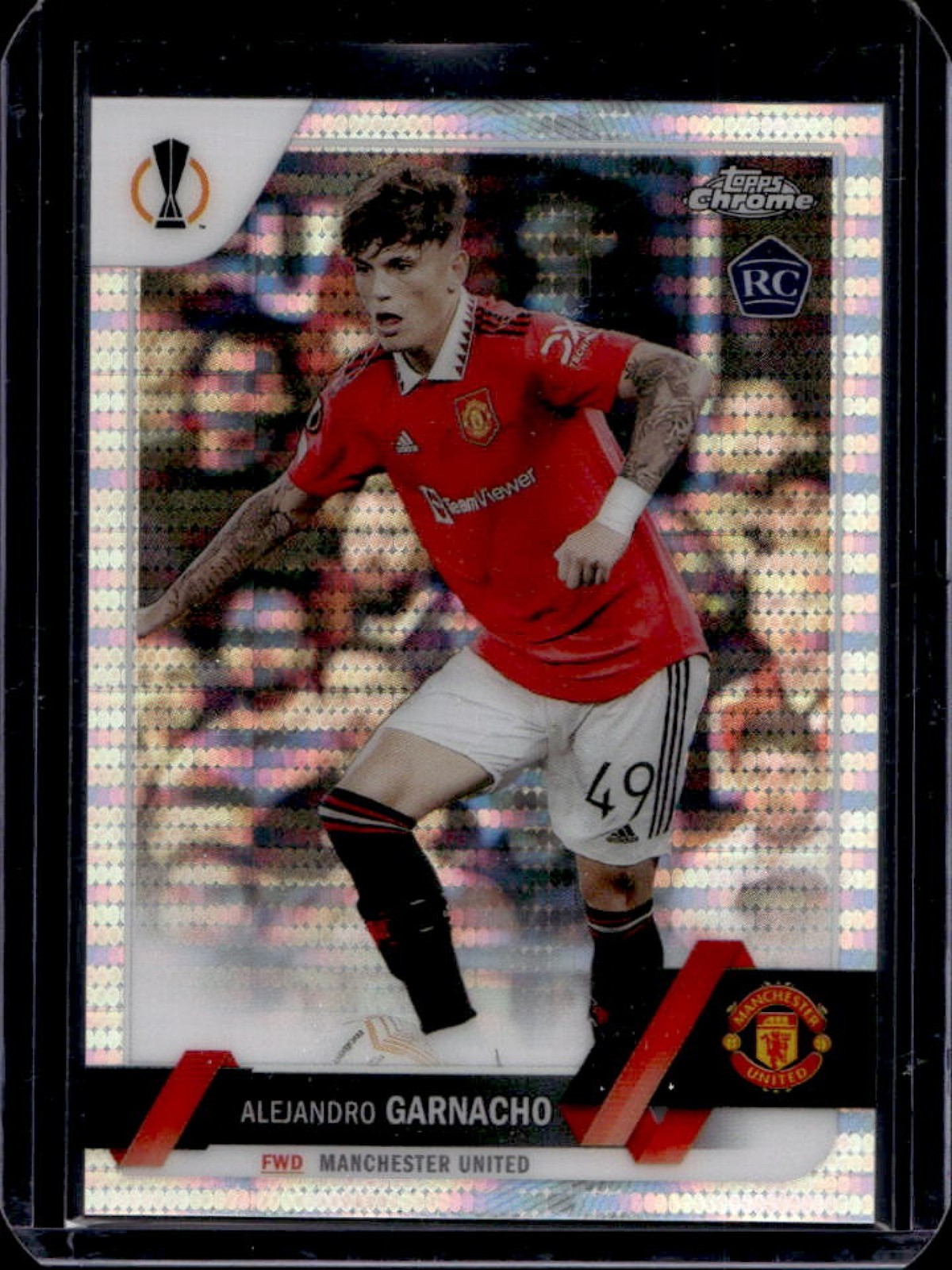 2022-23 Topps Chrome UEFA Alejandro Garnacho RC Pulsar Refractor #50 Man U