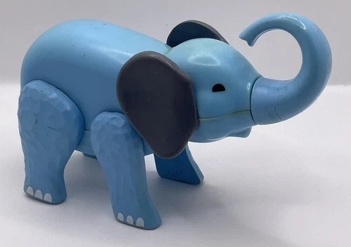 Vintage 1970s Fisher Price Little People Blue Circus Elephant Jointed Toy Figure