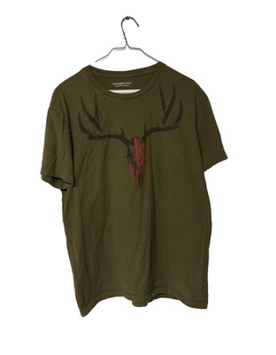 Ralph Lauren Denim & Supply T Shirt Long Horn Antler Skull Flawed