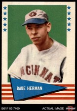 1961 Fleer #114 Babe Herman Reds / Cubs 5 - EX