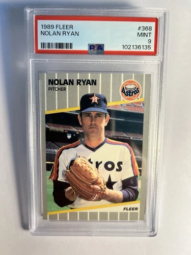 1989 FLEER NOLAN RYAN⭐️ #368 HOUSTON ASTROS HOF 1969 WS CHAMPION🏆 PSA 9!