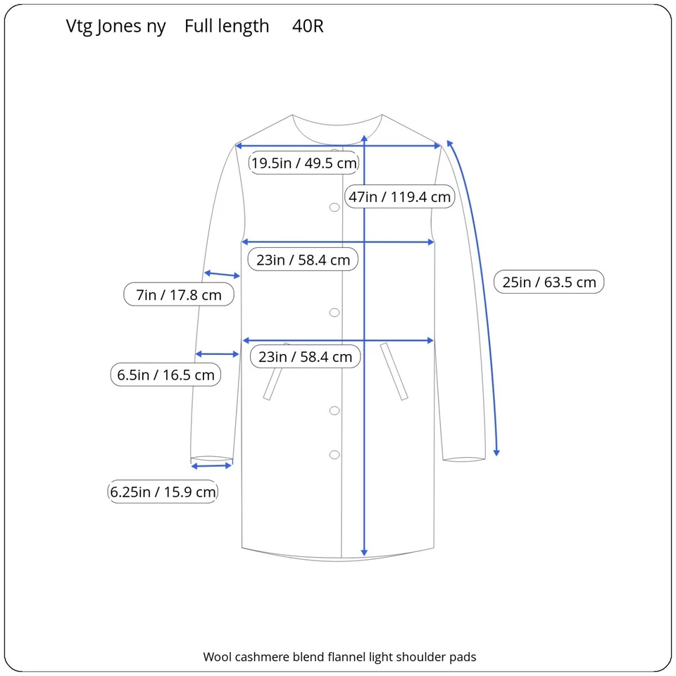 Vintage Double Breasted Flannel Overcoat 40r Full Length Charcoal Wool Cashmere - Image 2 of 4