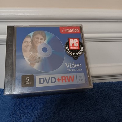 Imation DVD + RW Video, Photos, Data 5 Discs 4x 2 Hours New Factory Sealed