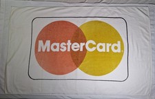 Vintage 1980s Mastercard Logo Advertising Beach Towel Cotton 56"x34" USA