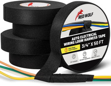Wiring Harness Tape 3/4 Inch x 50 FT Cloth Cable Loom Wrap 5 Rolls
