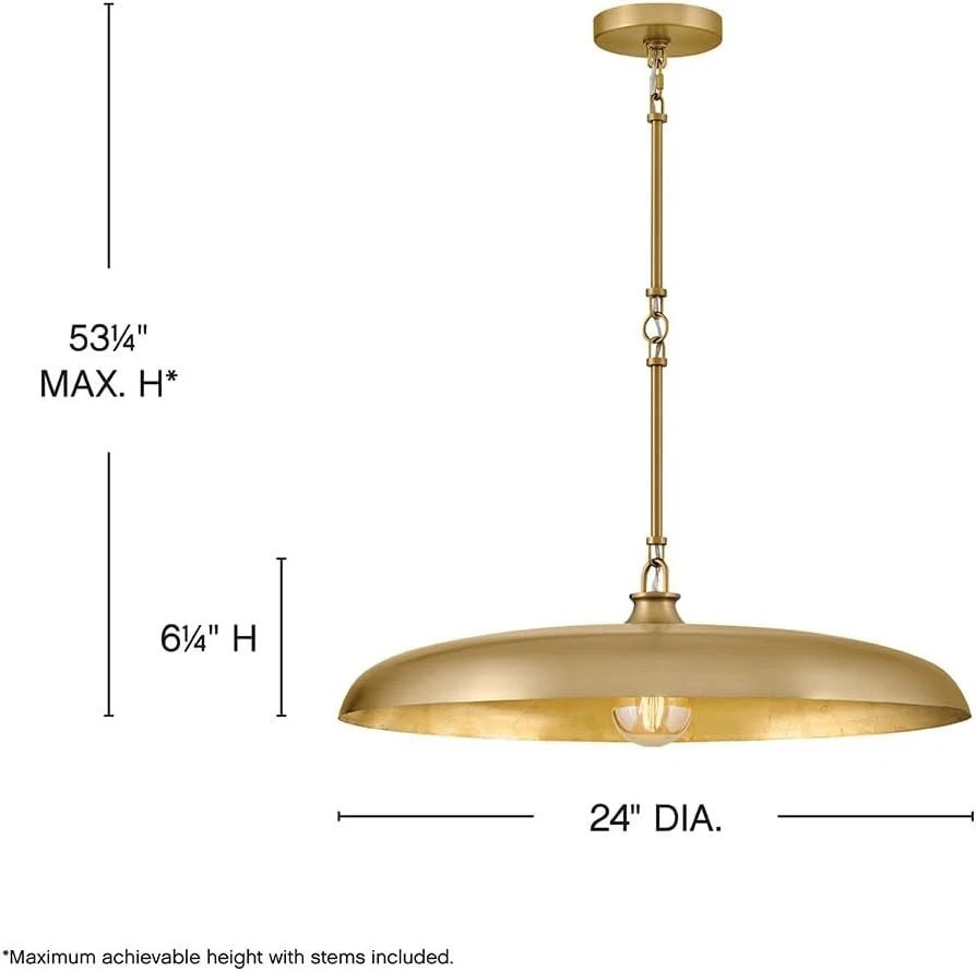 Colgante Cúpula Hinkley Lighting Sadie 1Lt 18", Latón/Latón - 48167LCB-LCB Foto 2 de 4