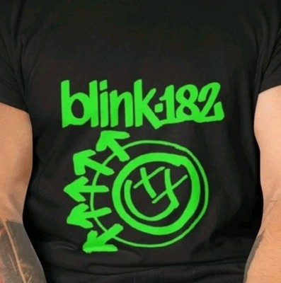 Blink 182 Tee Men's Size S SMALL Short Sleeve GREEN LOGO - NEW