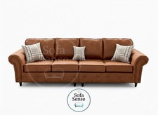 Oakland 4 Seater High Quality Faux Leather Sofa Tan